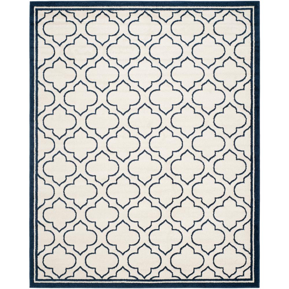 Safavieh Amherst Ivory/Navy 9 ft. x 12 ft. Indoor/Outdoor Area Rug