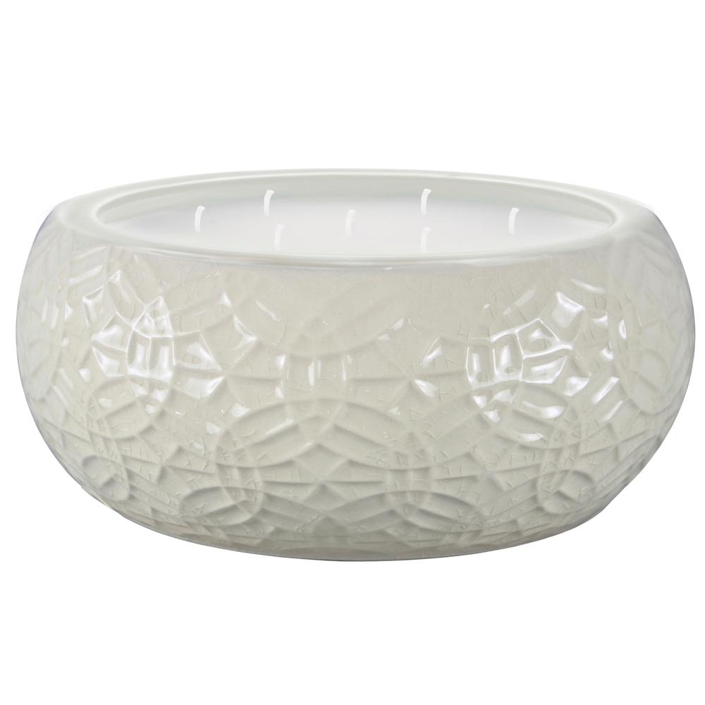 Trendspot 8 in. White Ceramic Citronella CandleCC00144N08W2 The