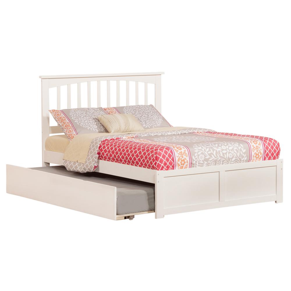 Atlantic Furniture Concord White Twin Platform Bed with Flat Panel Foot