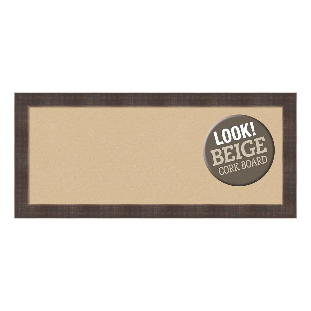 Amanti Art Whiskey Brown Rustic Wood 33 In X 15 In Framed Beige Cork Board Dsw3981297 The Home Depot