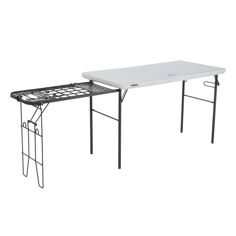 Lifetime 48 In White Granite Plastic Folding Banquet Table With