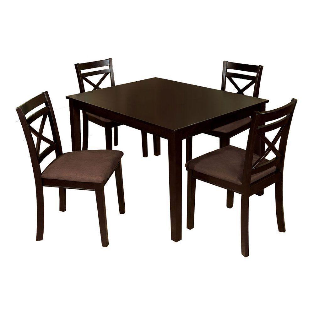 Williams Home Furnishing Weston I 5 Piece Espresso Transitional Style Counter Height Table CM3400PT 5PK The Home Depot