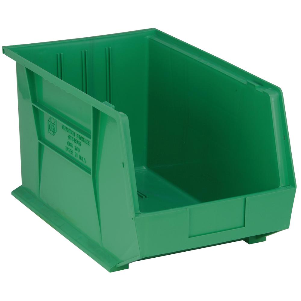 Quantum Storage Systems 9.0 Gal. UltraStack and Hang Storage Bin, Green (4Pack)QUS255GN The