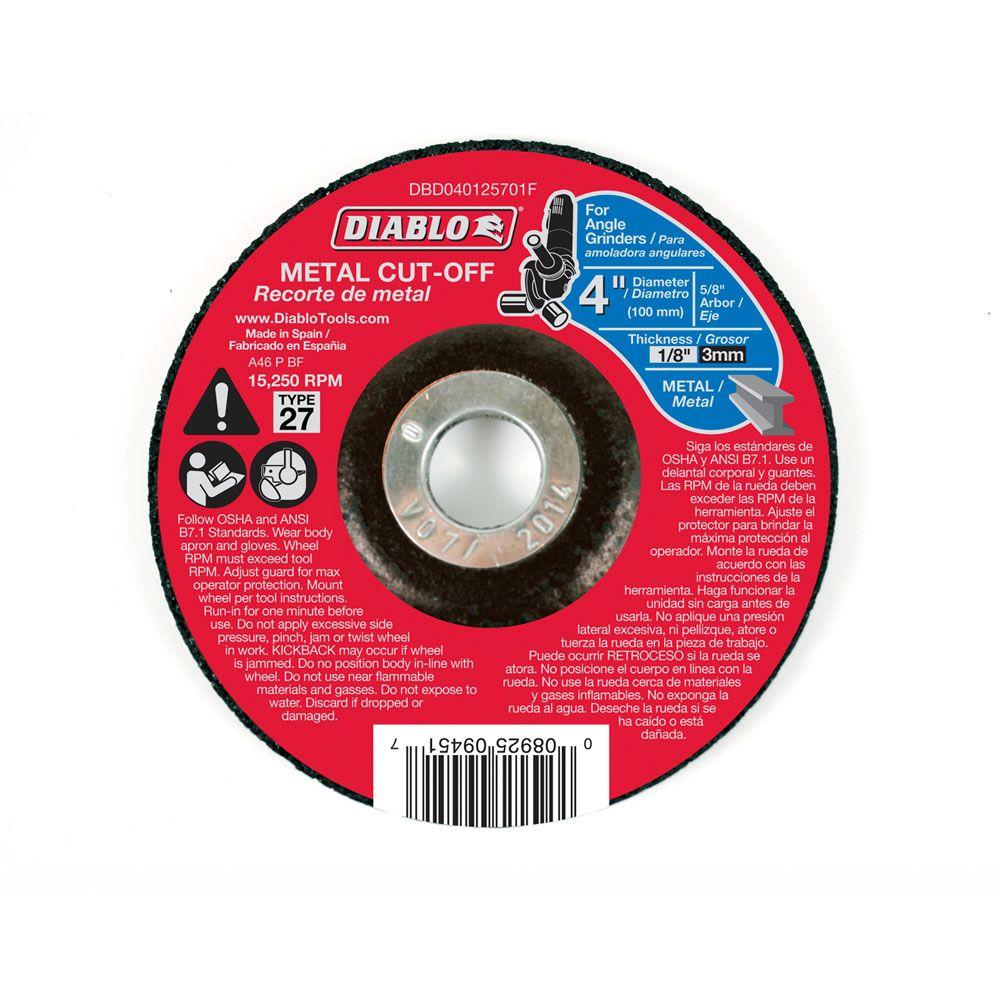 DIABLO 4 in. x 1/8 in. x 5/8 in. Metal Cut-Off Disc with Type 27 Depressed Center