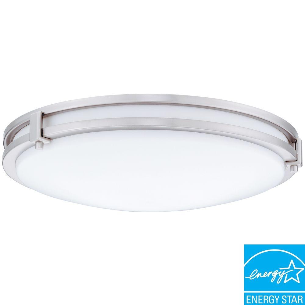 Lithonia Lighting Saturn 1 Light Brushed Nickel Fluorescent Ceiling Lithonia Lighting Saturn 1 Light Brushed Nickel Fluorescent Ceiling Flush Mount