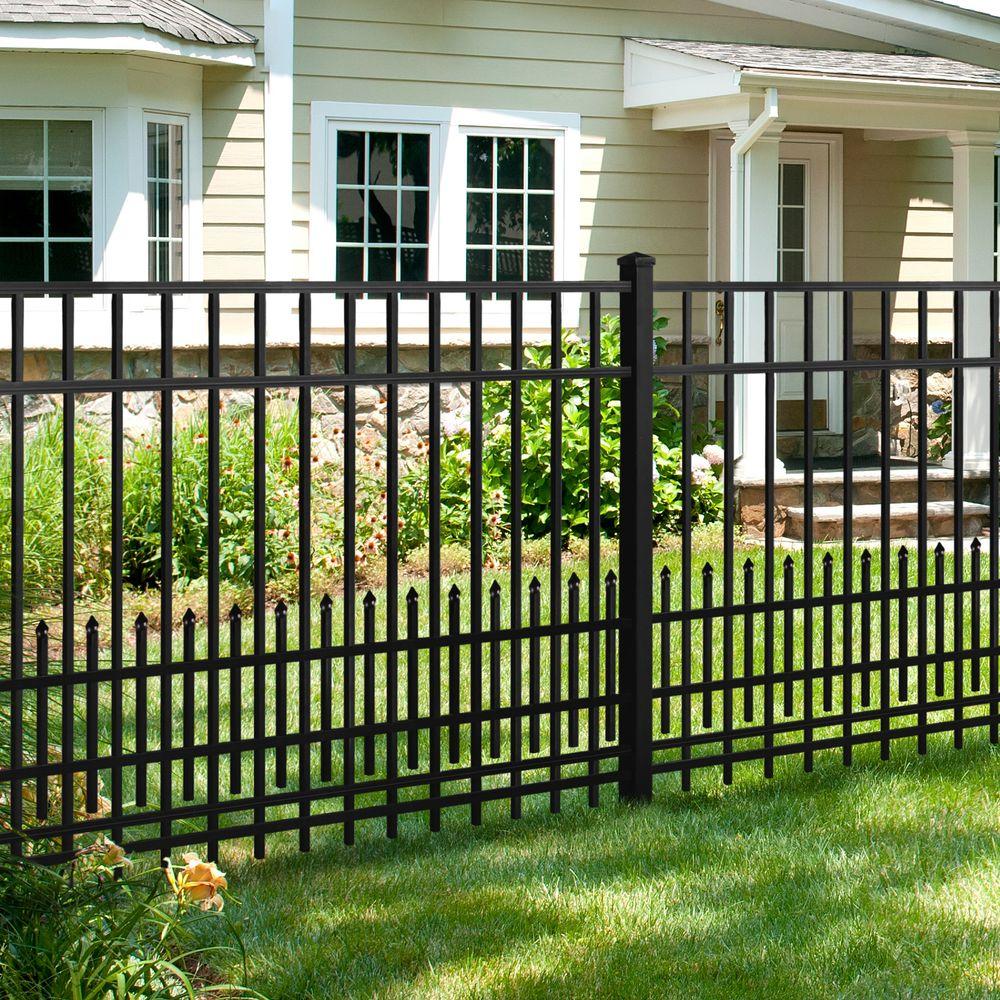 Mainstreet Aluminum Fence 3 4 In X 2 Ft X 6 Ft Black Aluminum Fence Puppy Guard Add On Panel The Home Depot