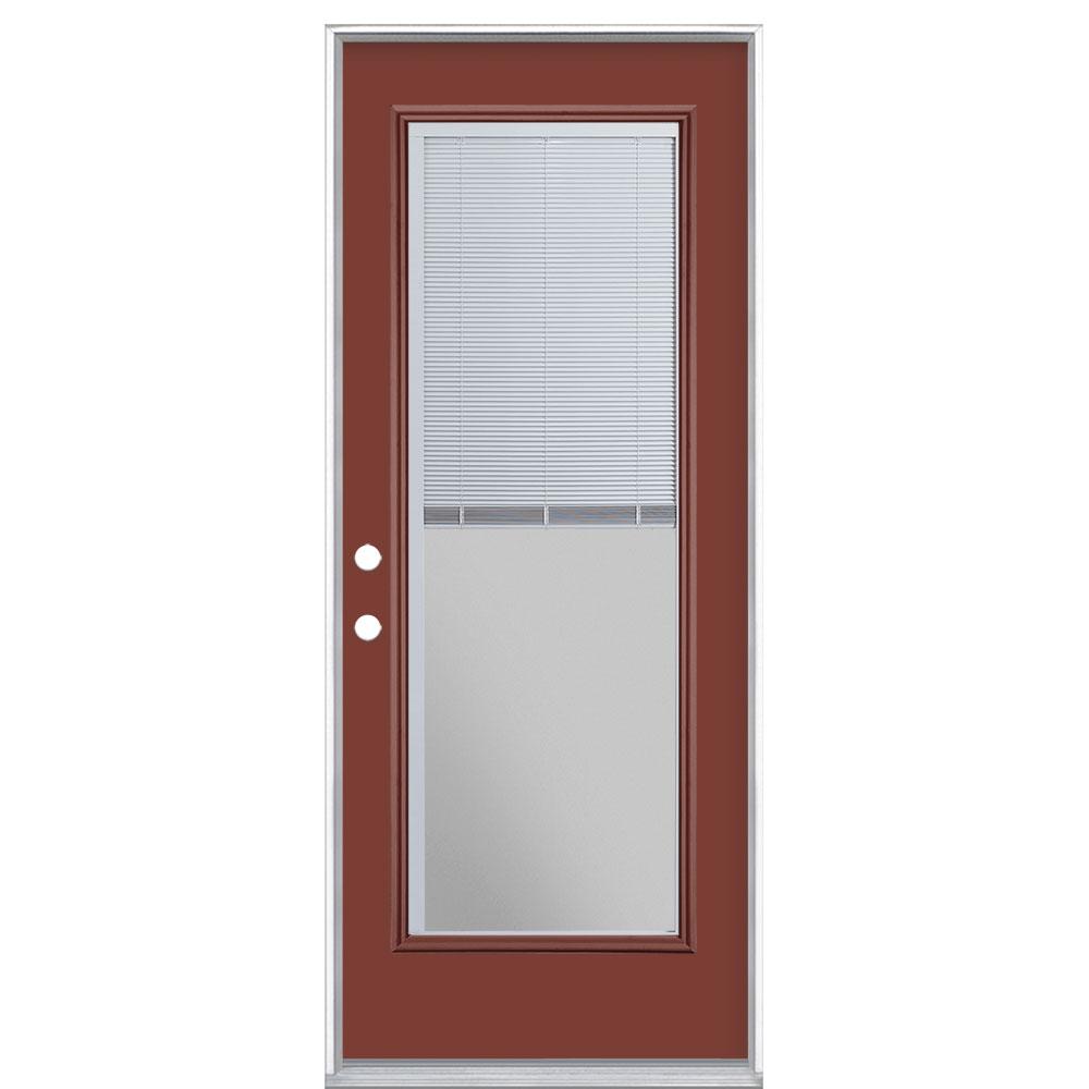 Masonite 32 In X 80 In Mini Blind Right Hand Inswing Painted