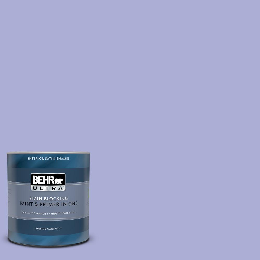 BEHR ULTRA 1 qt. MQ430 Lavender Wash Satin Enamel Interior Paint and