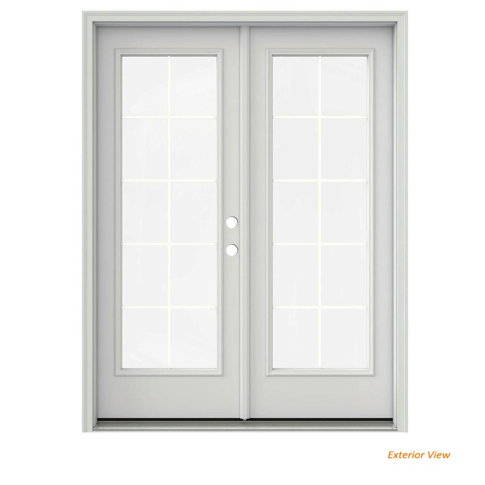 Jeld Wen French Patio Door Doors Exterior The Primed Steel Left Hand Inswing 10 Lite Glass