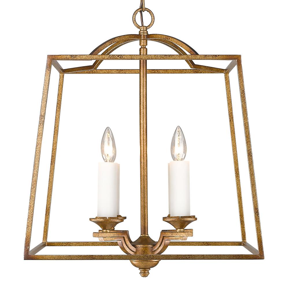 AF Lighting Serena 4Light Soft Gold Pendant with Blush Glass Shade