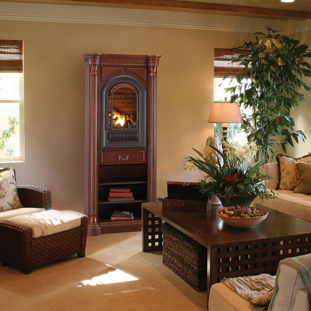 Hearthsense 42 In Corner Ventless Liquid Propane Gas Tower Fireplace Cherry 170089 The Home Depot - Corner Propane Fireplace Ventless Hearthsense 42 In Corner Ventless Liquid Propane Gas Tower Fireplace Cherry 170089 The Home Depot - Corner Propane Fireplace Ventless
