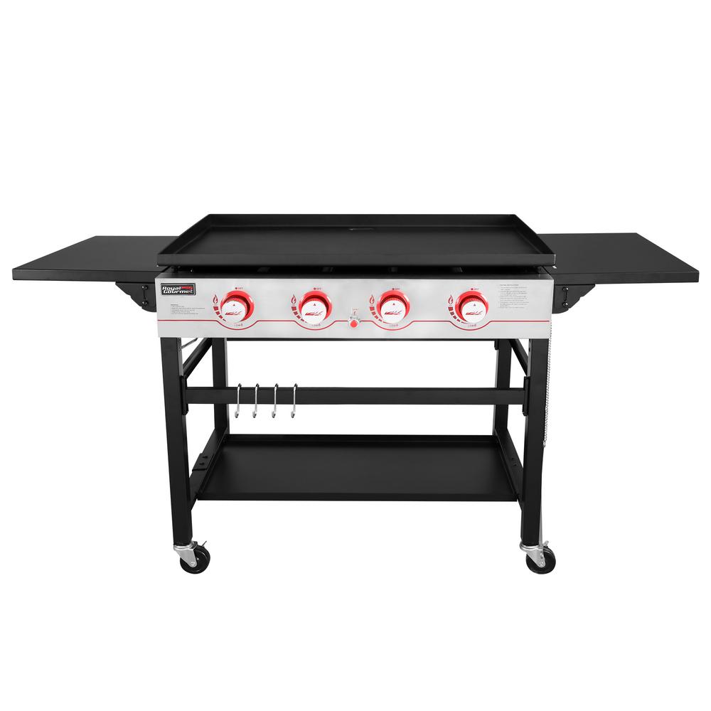 Royal Gourmet 4Burner Propane Gas Grill in Black with Griddle Top