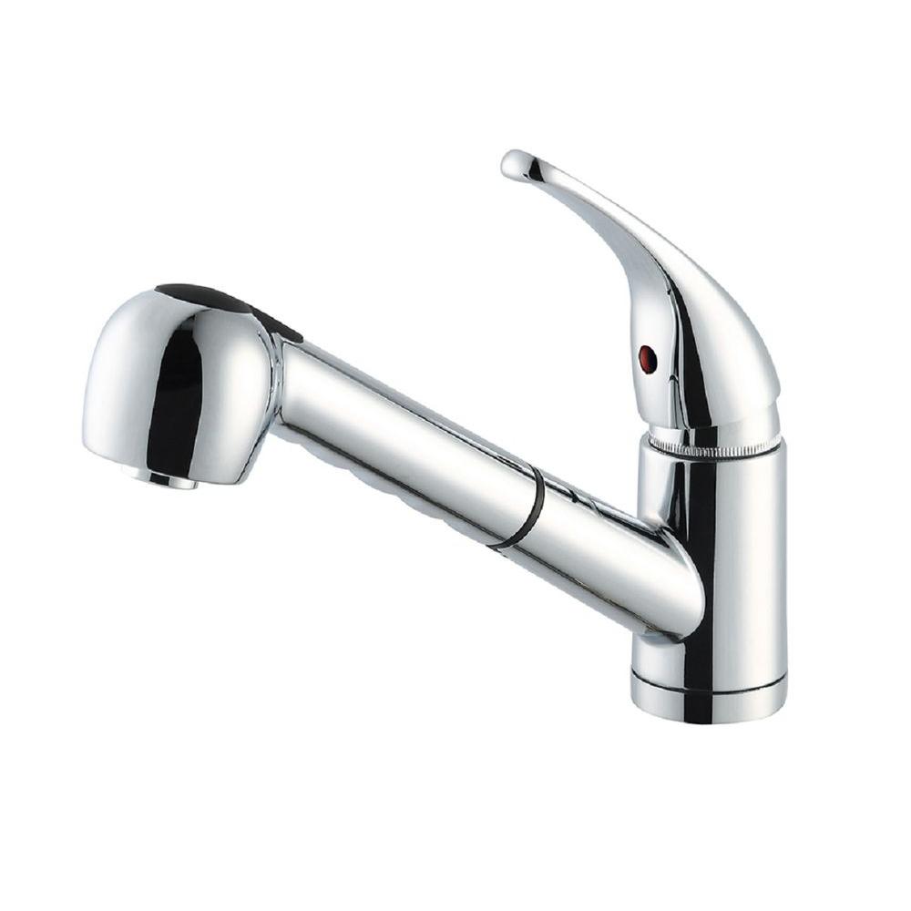 Design House Milano Single Handle Pull Out Sprayer Kitchen Faucet