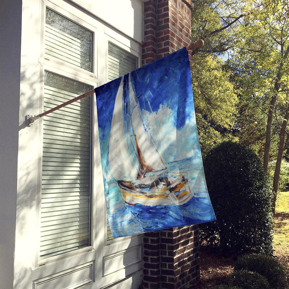 Caroline S Treasures 28 In X 40 In Polyester Sailboats In Blue Flag Canvas House Size 2 Sided Heavyweight Jmk1153chf The Home Depot