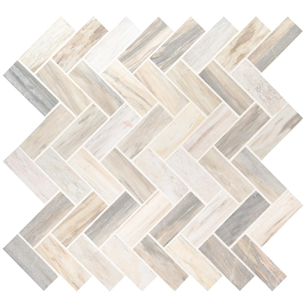 Msi Angora Herringbone 12 In X 10 Mm Polished Marble Msi Angora Herringbone 12 In X