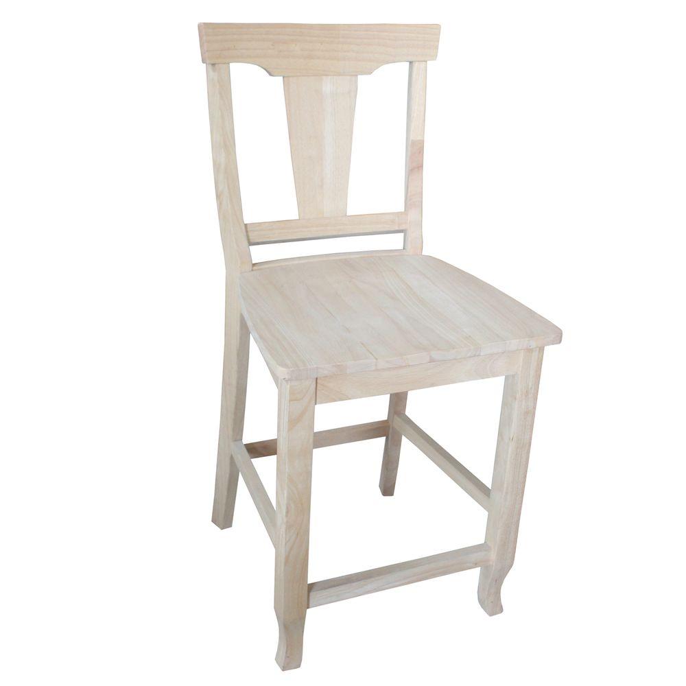 International Concepts Arlington 24 in. Unfinished Wood Bar StoolS