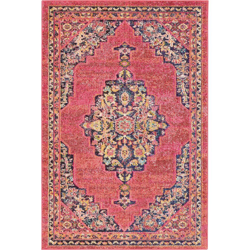 Nourison Passionate 4' x 6' Pink Multicolor Boho Area Rug454676 The