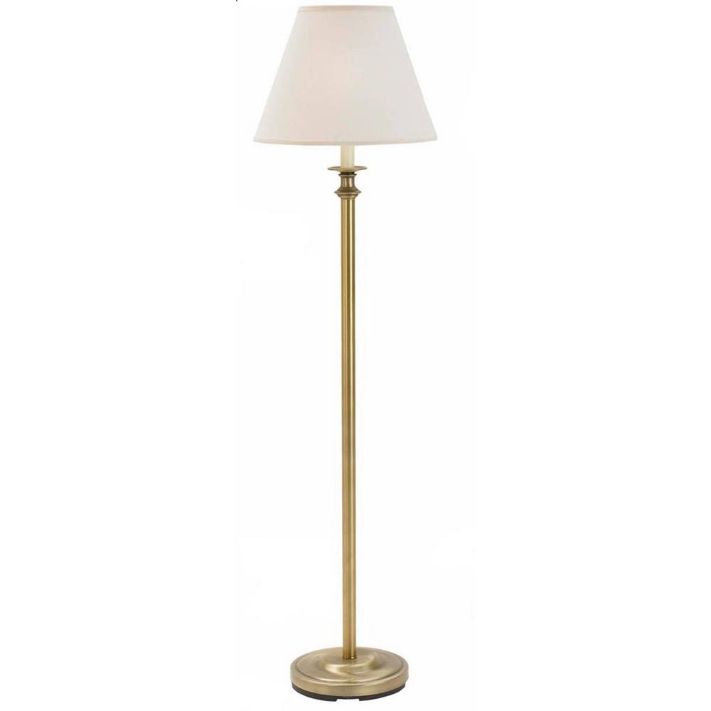 Fangio Lighting 61 In Antique Brass Classic Club Metal Floor Lamp
