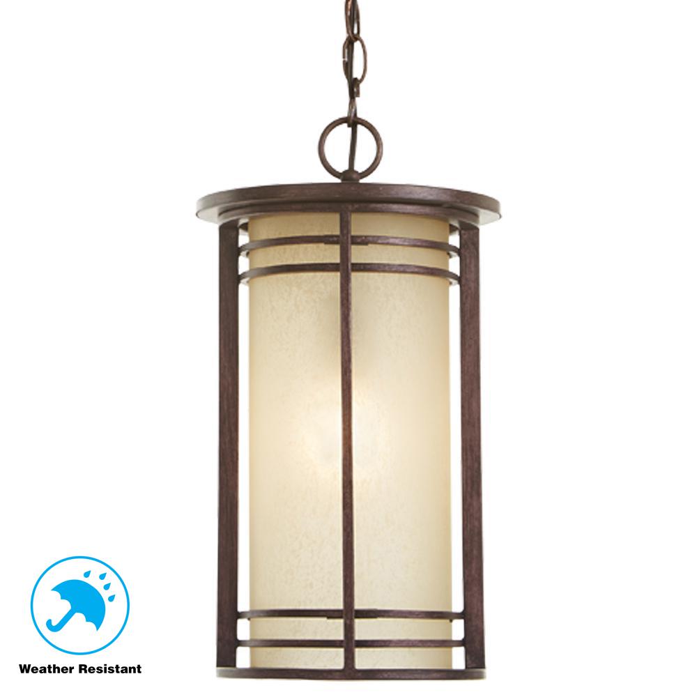 Home Decorators Collection 1 Light Bronze Outdoor Pendant With Amber Home Decorators Collection 1 Light Bronze Outdoor Pendant With Amber Gl