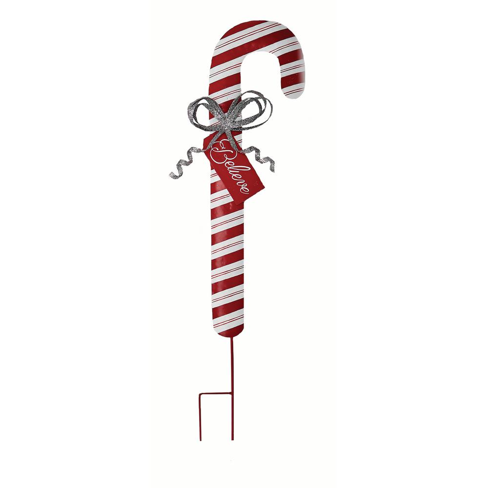 Worth Imports 36 in. Tin Candy Cane Stake8954 The Home Depot