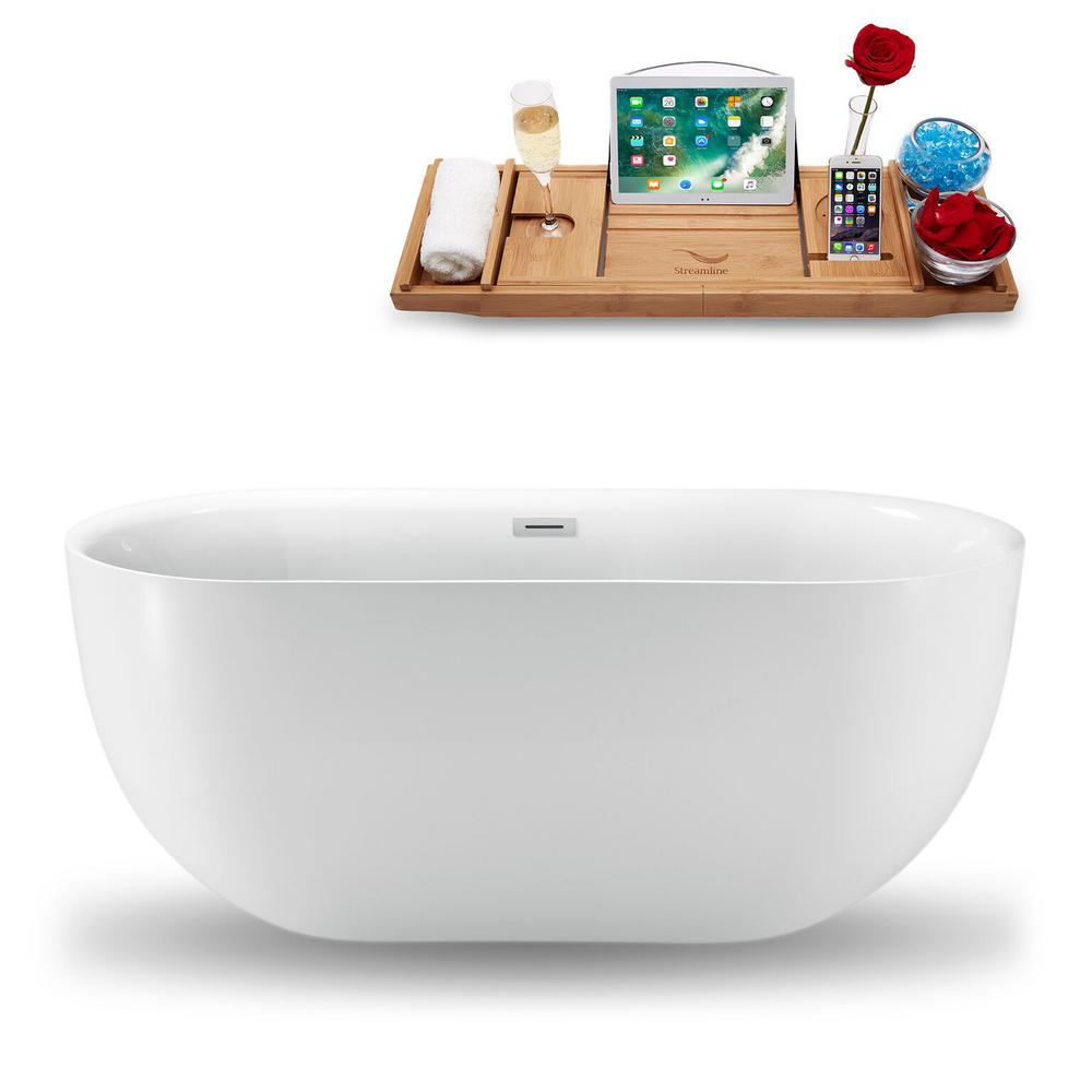 Streamline 59 1 In Acrylic Fiberglass Flatbottom Non Whirlpool Acrylic Fiberglass Flatbottom Non Whirlpool Bathtub In White