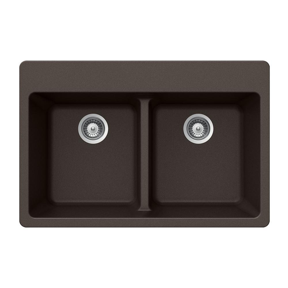Houzer Quartztone Drop In Granite Composite 33 5 Hole Double Houzer Quartztone Drop In Granite Composite 33 5 Hole Double Bowl Kitchen