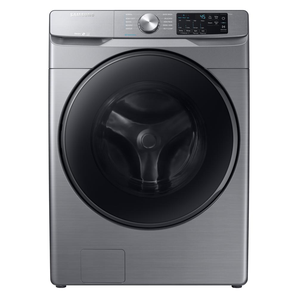 Samsung 4.5 cu. ft. High-Efficiency Platinum Front Load Washing Machine with Steam, ENERGY STAR, White was $999.0 now $628.0 (37.0% off)