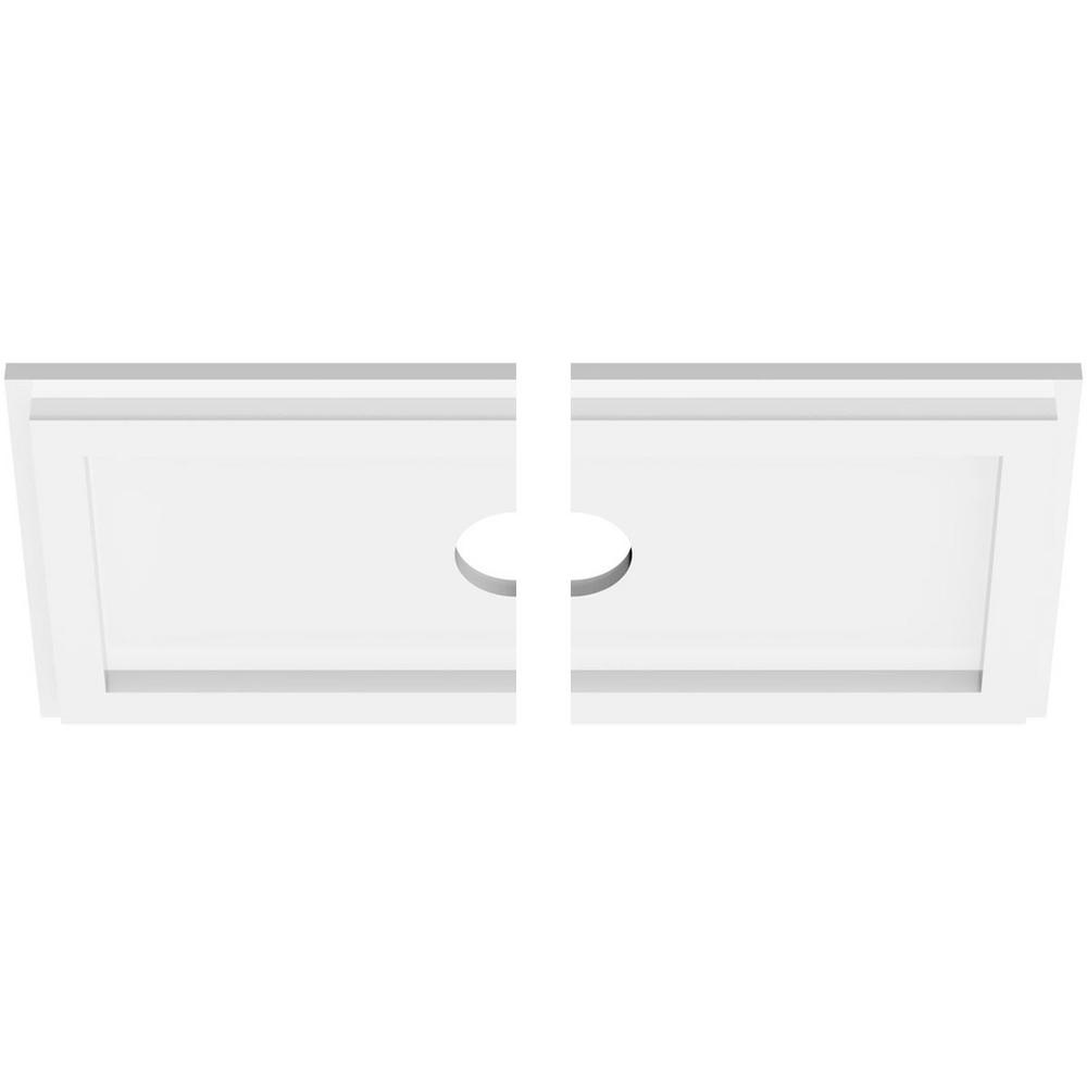 Ekena Millwork 16 In X 8 In X 1 In Rectangle Architectural Grade Pvc Contemporary Ceiling Medallion 2 Piece