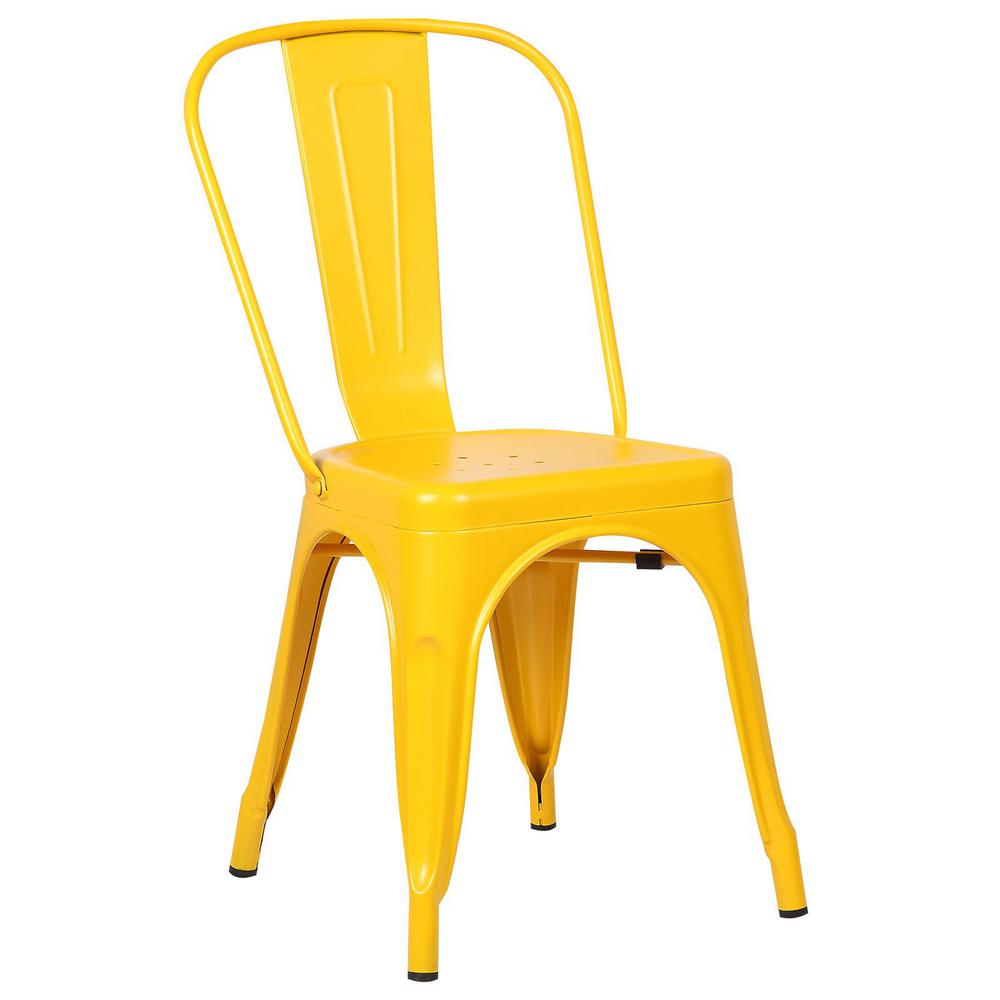 Yellow Chairs Living Room Furniture The Home Depot Trattoria Yellow Side Chair