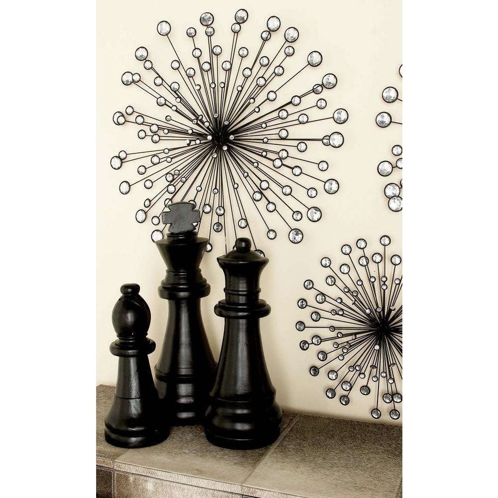 Litton Lane Iron And Acrylic Sunburst Wall Decor Set Of 3 44510 Litton Lane Iron And Acrylic Sunburst Wall Decor Set Of 3