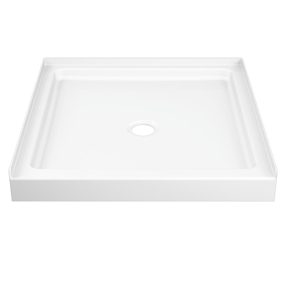 Delta Classic 400 32 in. x 32 in. Single Threshold Center Drain Alcove Shower Base in White