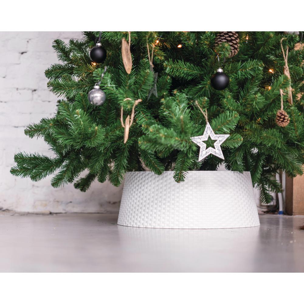 Tree Nest Plastic Christmas Collar Skirt Wrap Tree Stand For Trees Up To 15 Ft Tall Treewrap White The Home Depot