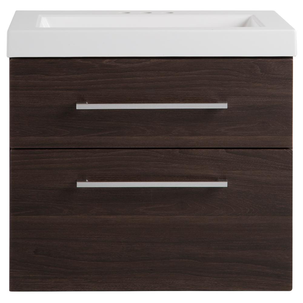 Domani Larissa 24 in. W x 19 in. D Wall Hung Bath Vanity in Elm Ember