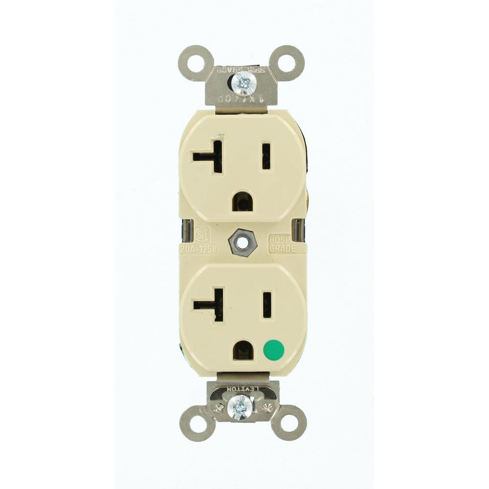 Leviton 20 Amp Hospital Grade Extra Heavy Duty Self Grounding ...