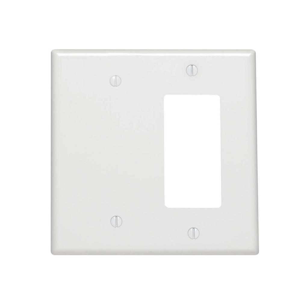 Leviton 2-Gang 1 Decora 1 No Device Blank Midway Size Plastic Combination Wall... by Leviton