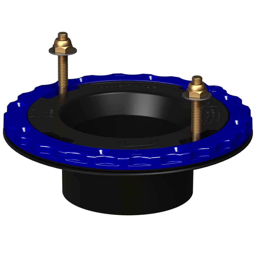 Culwell Flange 4 in. x 3 in. Gluein Floor Protecting ABS Toilet Flange