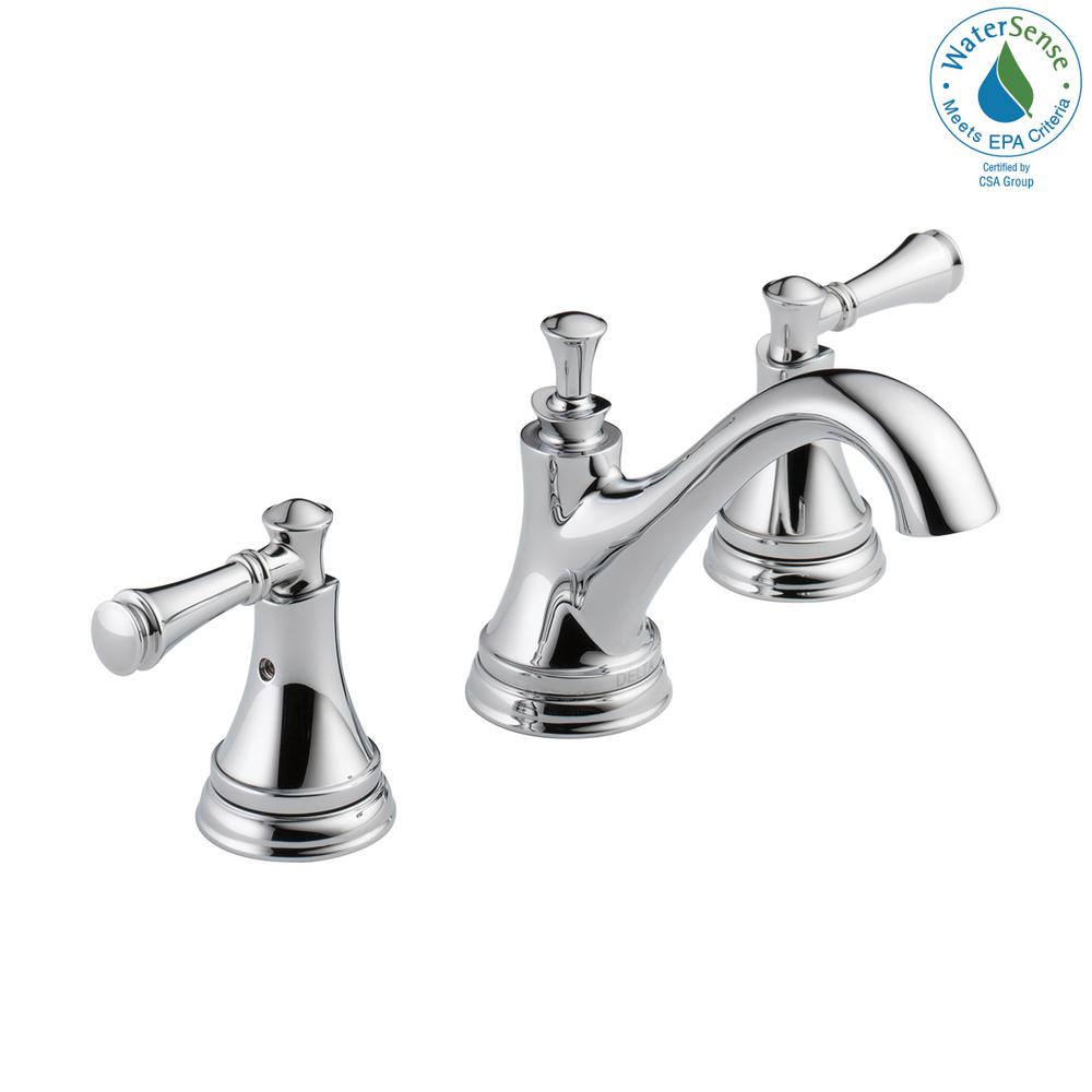 Delta Silverton 8 In Widespread 2 Handle Bathroom Faucet In Chrome 35713lf Eco The Home Depot