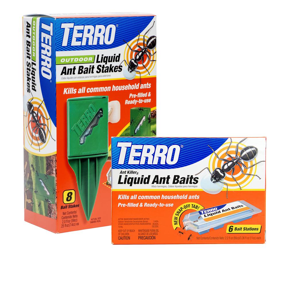 TERRO Liquid Ant Killer Bait Indoor Stations and Outdoor Stakes ...