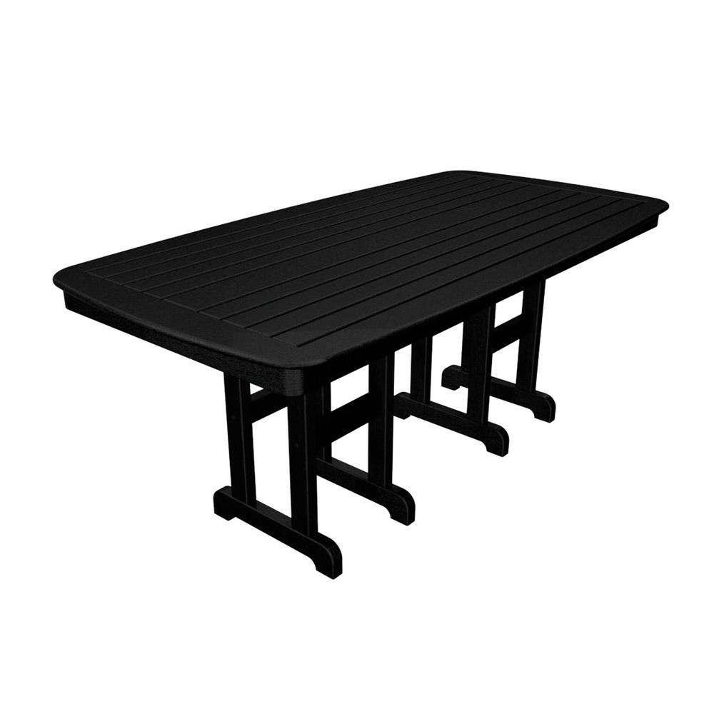 Polywood Nautical 37 In X 72 In Black Plastic Outdoor Patio