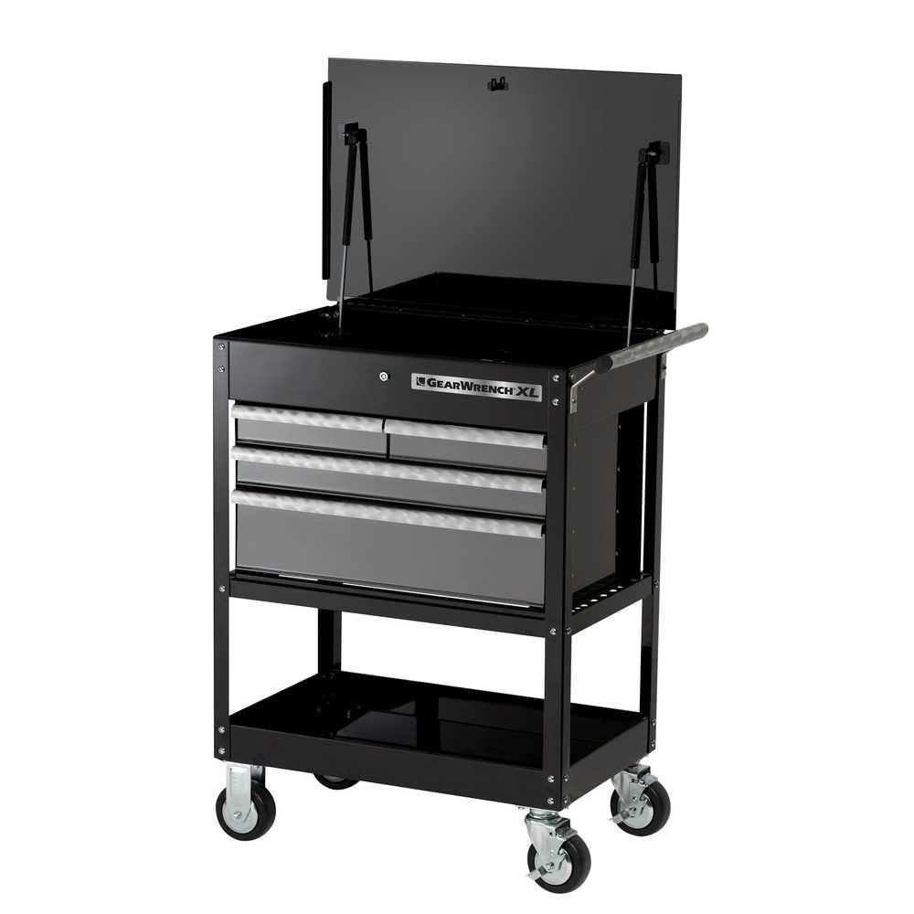 GearWrench XL Series 32 in. 4Drawer Tool Cart, Black/Silver83153