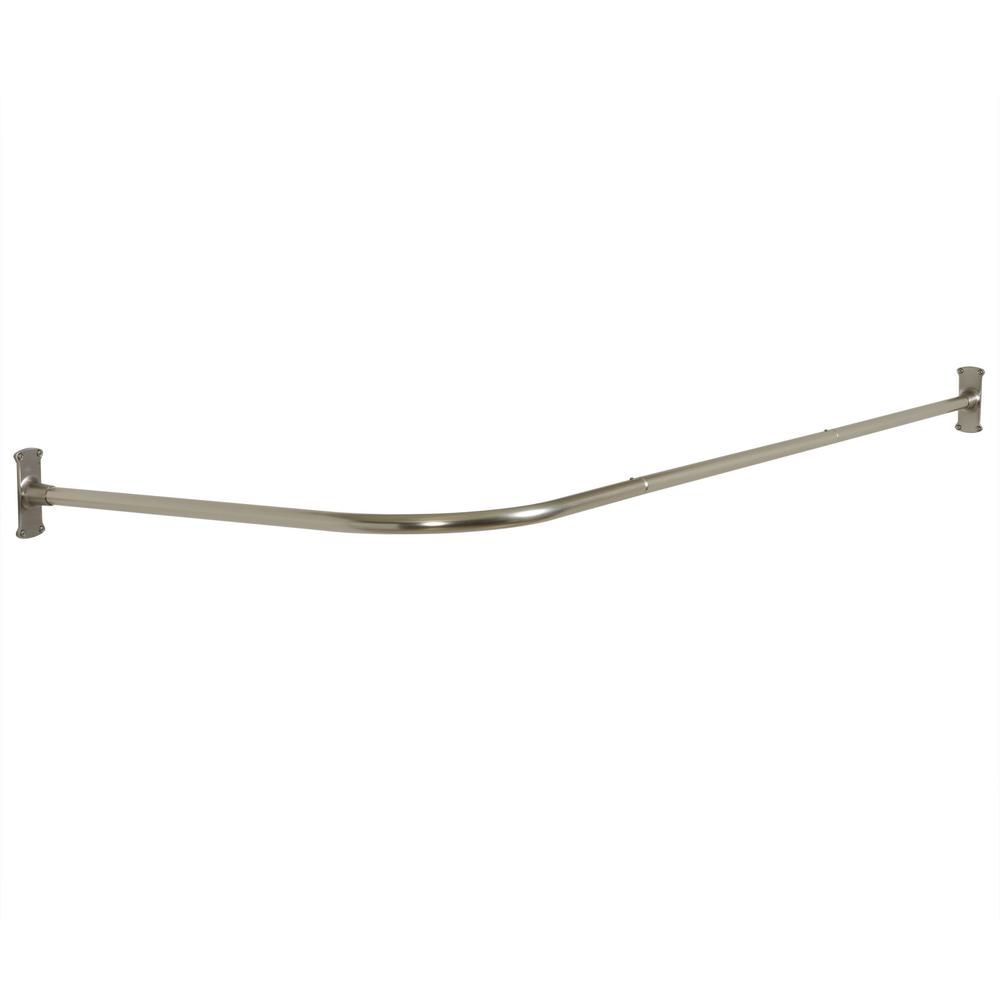 Commercial No Rust 66 In Aluminum L Shaped Shower Rod With