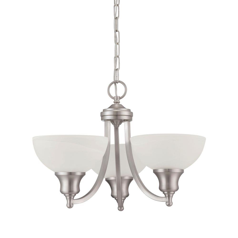 Luminance Alton 3 Light Satin Nickel Flush Mount Luminance Alton 3 Light Satin Nickel Flush Mount