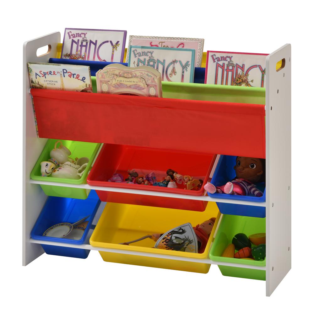 toy box with book storage