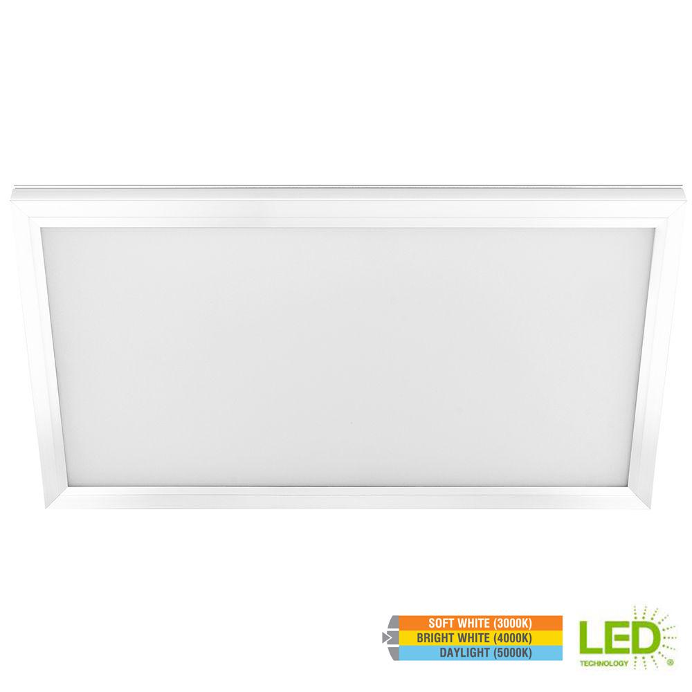 Commercial Electric 1 ft. x 2 ft. 23W Dimmable White Integrated Edge