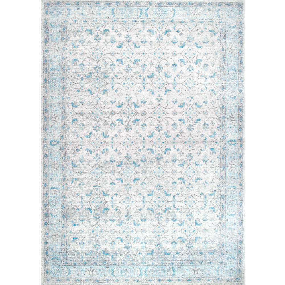 Nuloom Area Rugs The Home Depot Vintage Lindy Aqua 9 Ft X 12 Area Rug