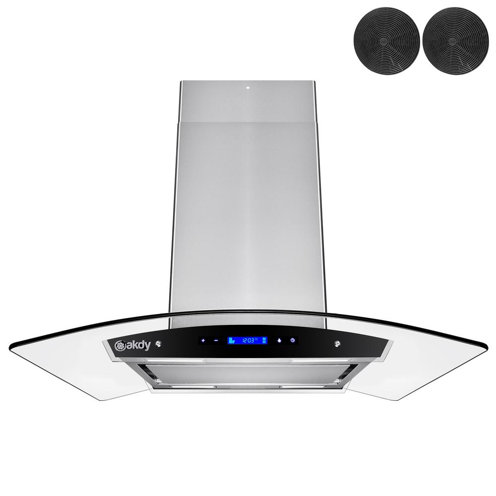 AKDY 30 in. Convertible Kitchen Island Mount Range Hood in Stainless