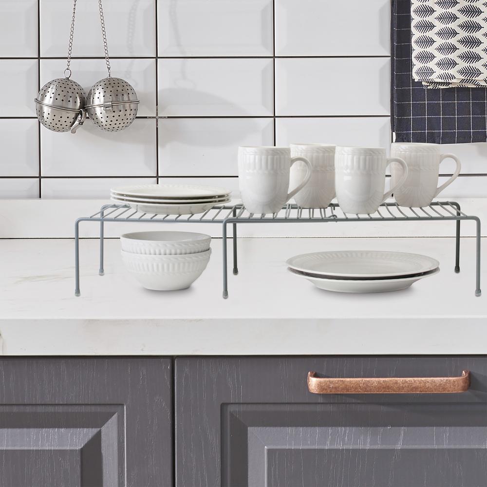 Kitchen Details Expandable Grey Cabinet Shelf Organizer 24126 Grey The Home Depot