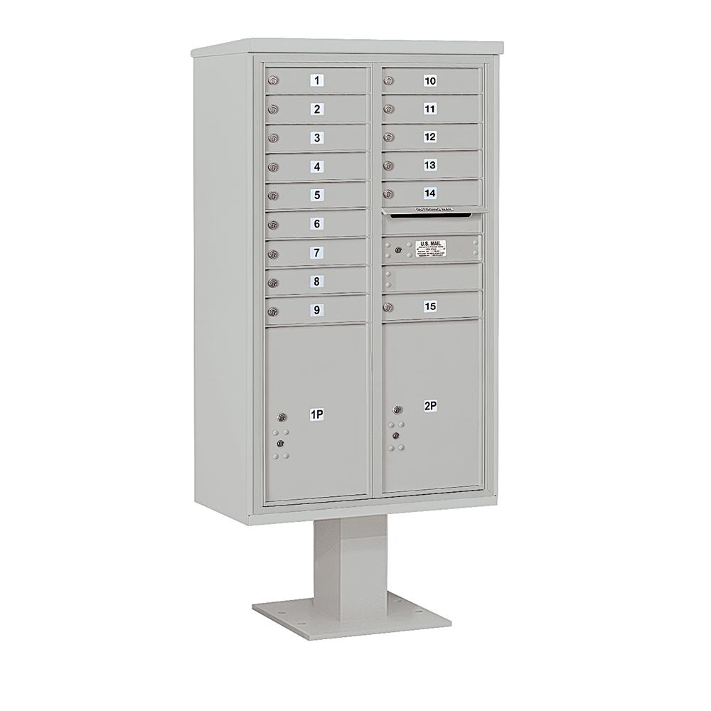 Gibraltar Mailboxes Standard Steel Ribbed PostMount Mailbox in Grey
