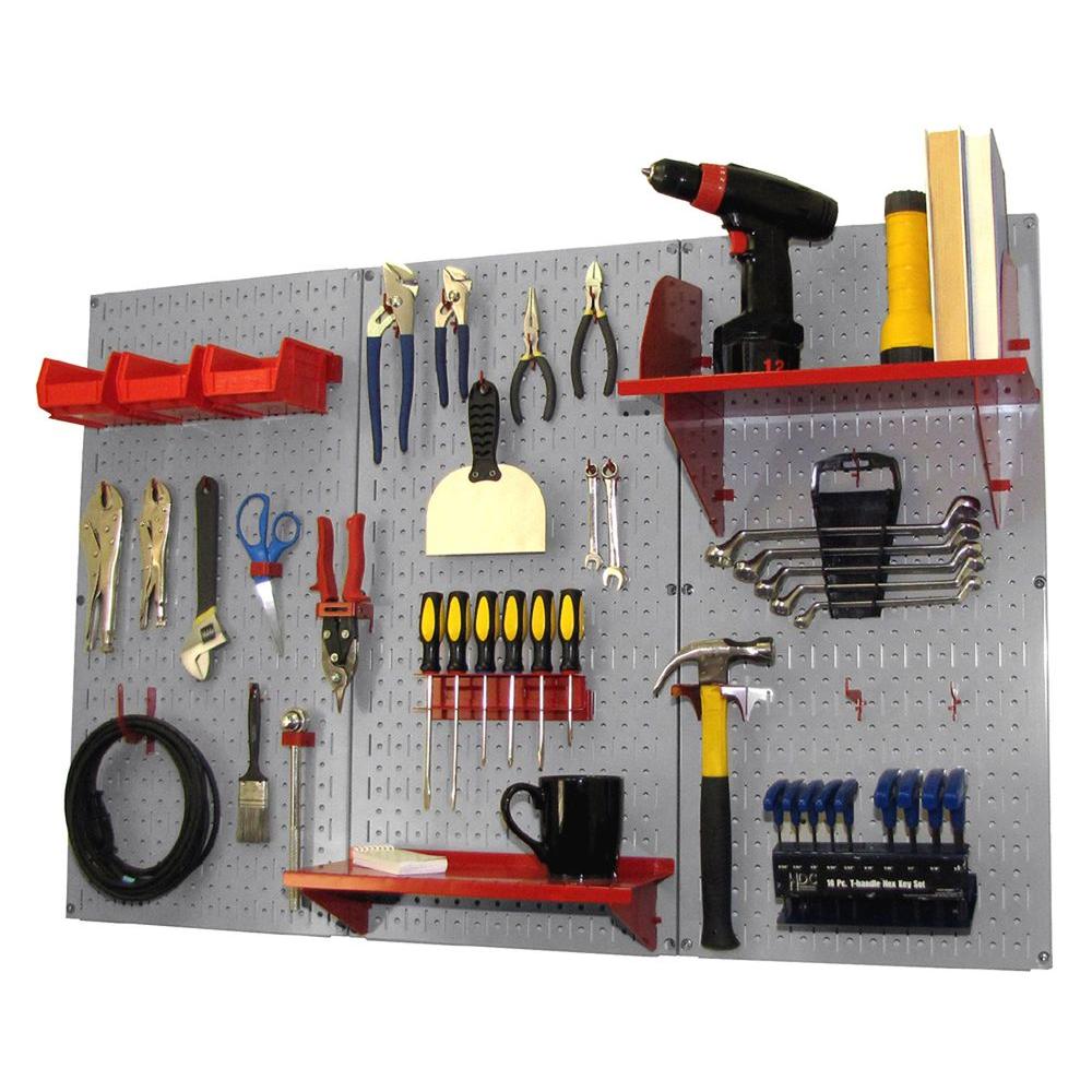 Wall Control 32 in. x 48 in. Metal Pegboard Standard Tool Storage Kit