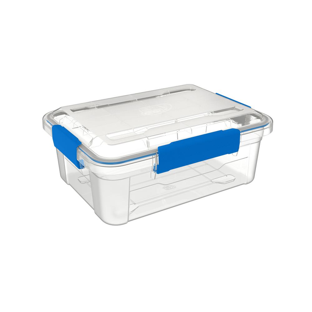 Ezy Storage Waterproof 12 Qt. Storage Tote IP67 ClearFBA34102 The